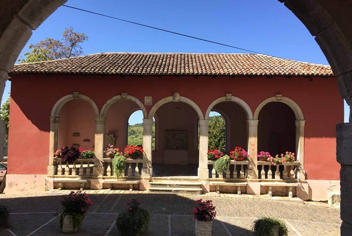 The loggia in bright sunshine